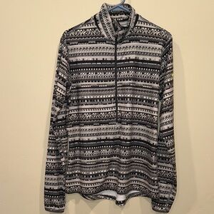 Nike Black & White Patterned Half-Zip Pullover